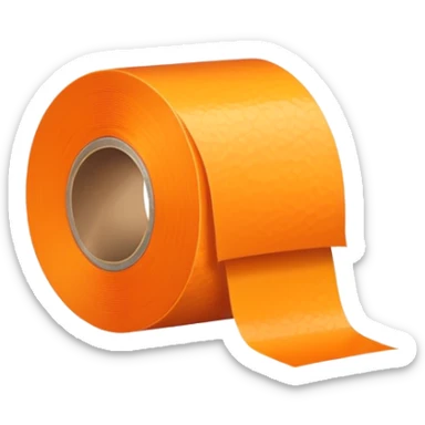 A roll of orange adhesive tape sticker