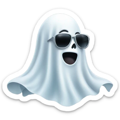 ghost wearing sunglasses sticker