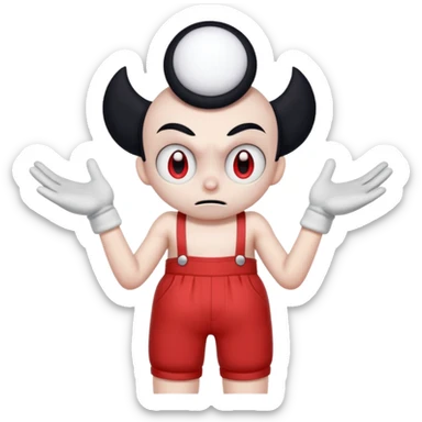 Cuphead pensando sticker
