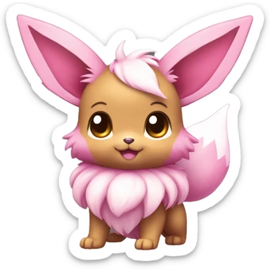 Kawaii Shiny Pink Eevee Full Body sticker
