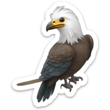 Un homme-oiseau a plumes blanches  sticker