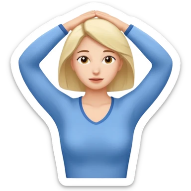 Woman stretching after waking up sticker