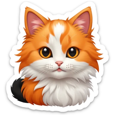 Kitten with black, orange and white colors sticker