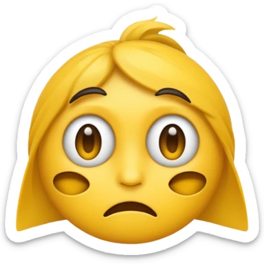 Emoji fatigué avec des cernes sous ses yeux et un expression de paresseux sticker