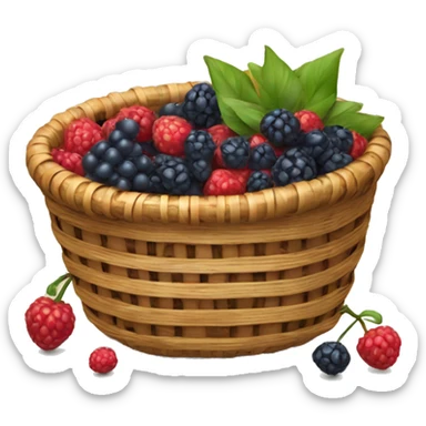 berries in wicker basket  sticker