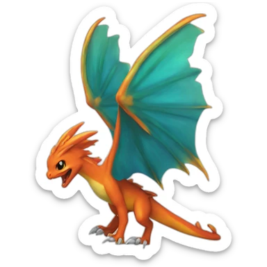 Dracaufeu pokemon ailes déployer sticker
