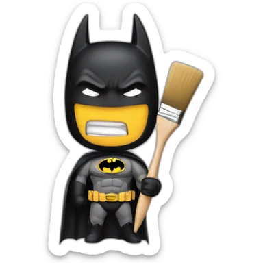 Batman with a paintbrush in his hand sticker