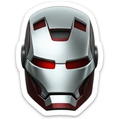 iron-man helmet front view sticker