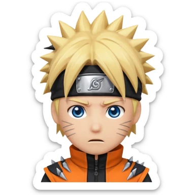 Create a Naruto emoji for a teams chat but make it more original to the anime style sticker