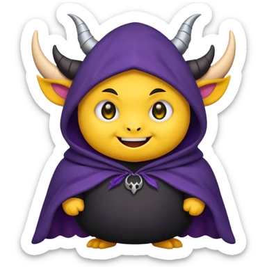 Can you create a cute / chibi emoji and some ravenous or evil cute emojis for ravenous fiend in shadow slave? Here is an image of the fiend for a baseline: https://shadowslave.fandom.com/wiki/Ravenous_Fiend?file=LittleScavybyjust_a_koifish.jpg focus on what the existing art looks like as a baseline sticker