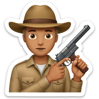 Guy with gun  sticker