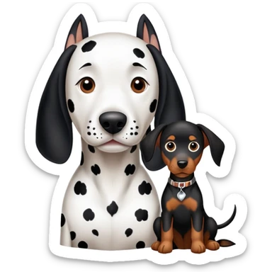 2 dogs : 1 Dalmatian + 1 dobermann sticker