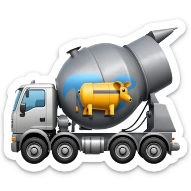 Concrete mixer truck sticker
