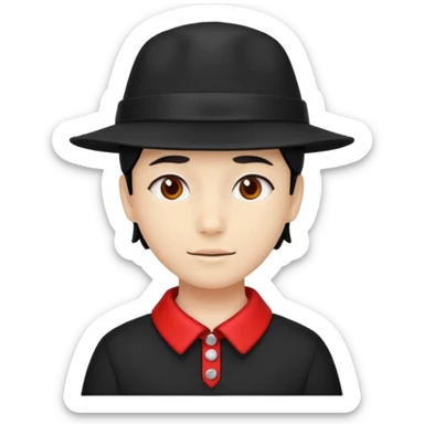 Typische zwartepiet, de knecht van Sinterklaas, met een pietenpak, kraag, muts sticker