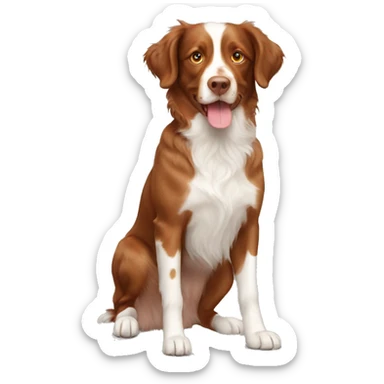 Light brown Brittany Spaniel/australian shepherd  sticker