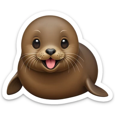 cute fur seal sticking out its tongue sticker