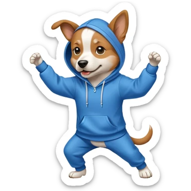 Dog wearing a hoodie dancing  sticker