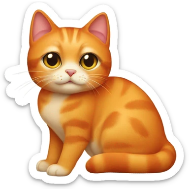 Babushka orange cat sticker