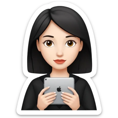 ESTUDIANTE CON IPAD mujer sticker