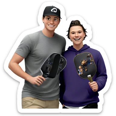 boys in hats smiling sticker