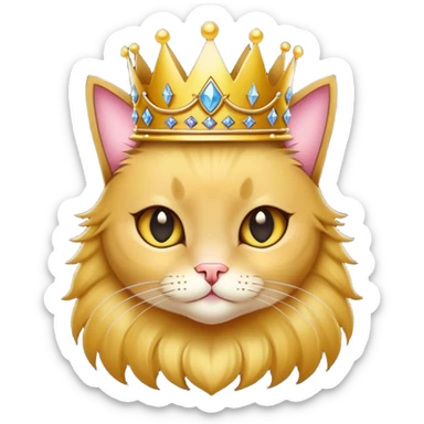 black cat wearing a princess crown  sticker