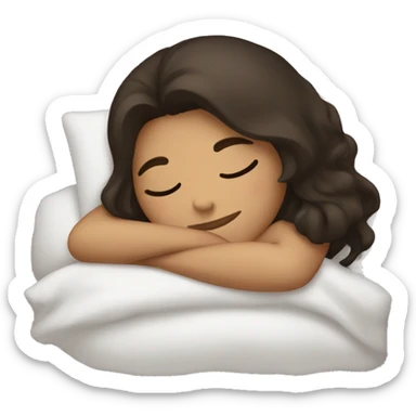 brunette girl sleeping sticker