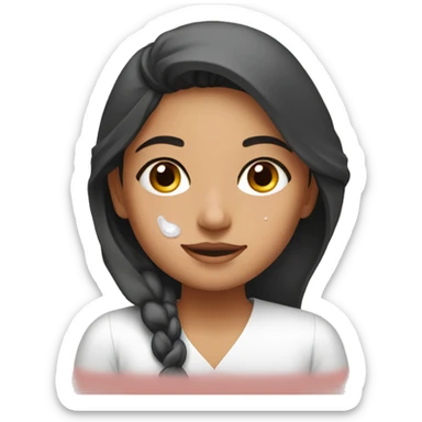 Pakistani girl doing skincare sticker