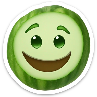 smiling face emoji with cucumbers over the eyes sticker