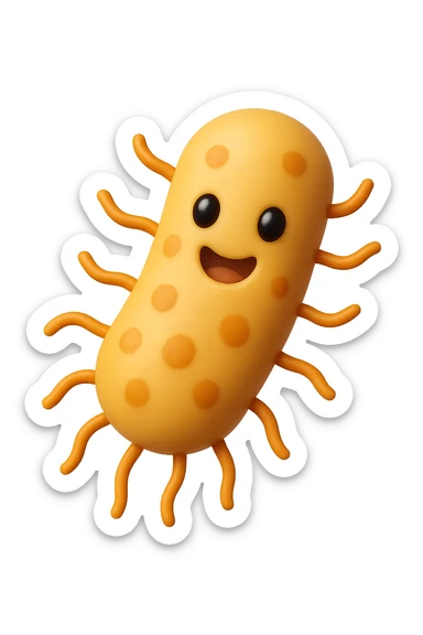 EMOJI STILE IPHONE 3D DI batteri intestinali che fluttuano in aria E FALLO MOLTO REALISTICO IN 3D sticker