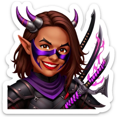 Demon-Horned Warrior sticker