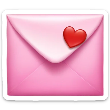 Pink love letter with a kiss mark  sticker