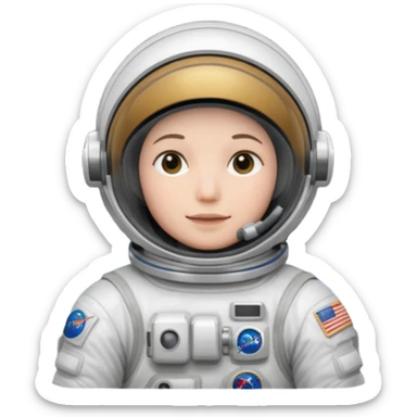 Astronaut floating in space no face only helmet sticker