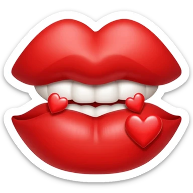 Lips and Hearts sticker