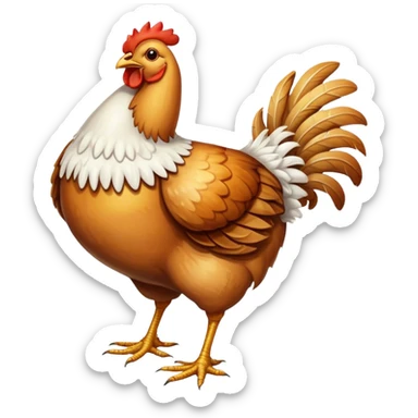 Roasted chicken with white poultry frills decoration on its feet sticker