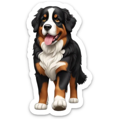 Bernese mountain dog walking in norway sticker