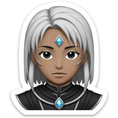 Kalashtar dnd estilo (dibujo antiguo blanco y negro) (ESTILO DARK ANIME Y QUE SE NOTE QUE ES UN Kalashtar) sticker