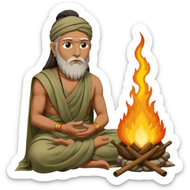 Calanus the Indian Sage in 327 BCE before a funeral pyre sticker