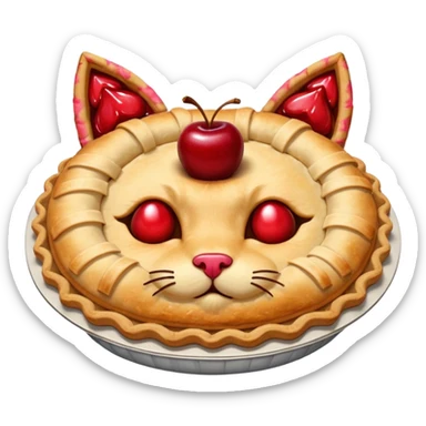 cherry pie with cat ears sticker