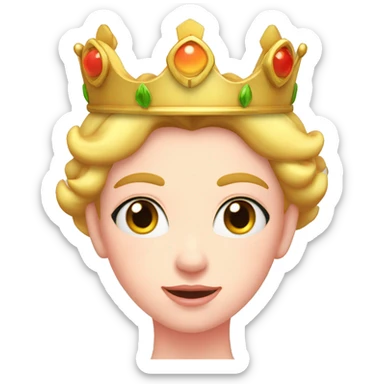 head of princess peach has crown on head sticker