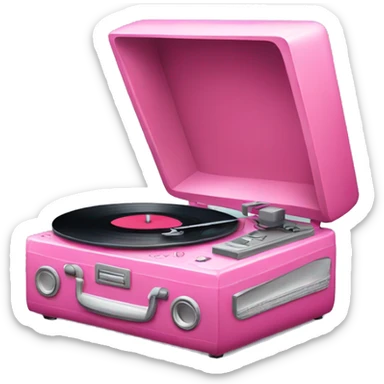 pink record player sticker