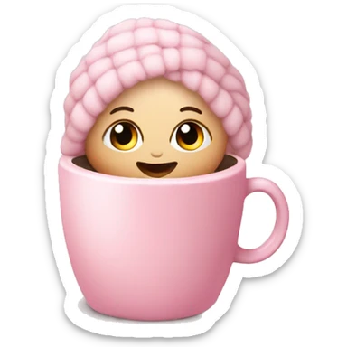 cozy coffee baby pink sticker
