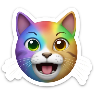 Cat barfing rainbows sticker