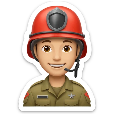 Happy face soldier  sticker