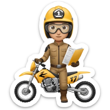 dirtbike rider fact sheet sticker