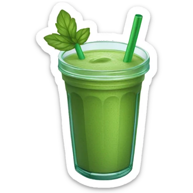Green smoothie with glass straw sticker