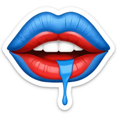 Blue kiss mark lip stain sticker