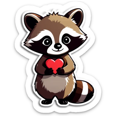 Raccoon in love sticker
