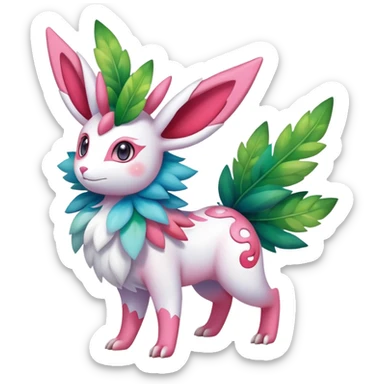 Shiny Exotic Sylveon-Shaymin-Meganium-Hybrid-Creature sticker
