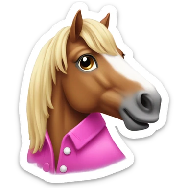Pink horse sticker