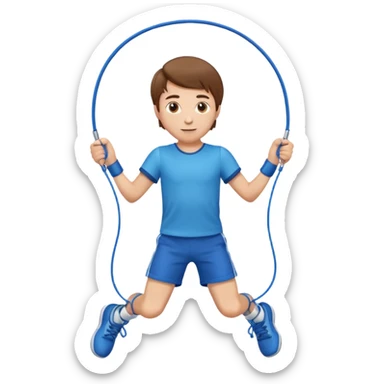 Boy with Skipping Rope overhead pose sticker